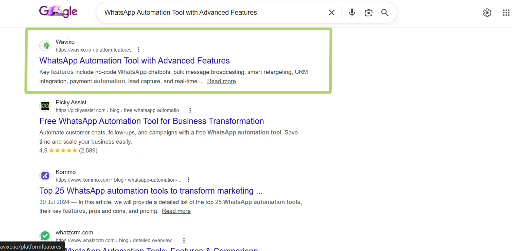 Wavixo Ranking Proof 4